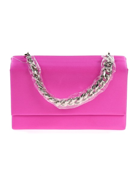 Bolso caja fiesta cadenas fucsia