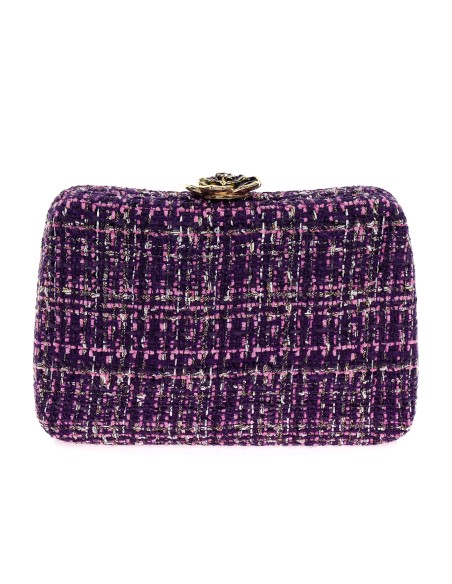 Clutch fiesta tweed flor morado