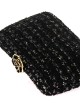 Clutch fiesta tweed flor negro