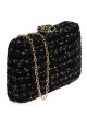 Clutch fiesta tweed flor negro