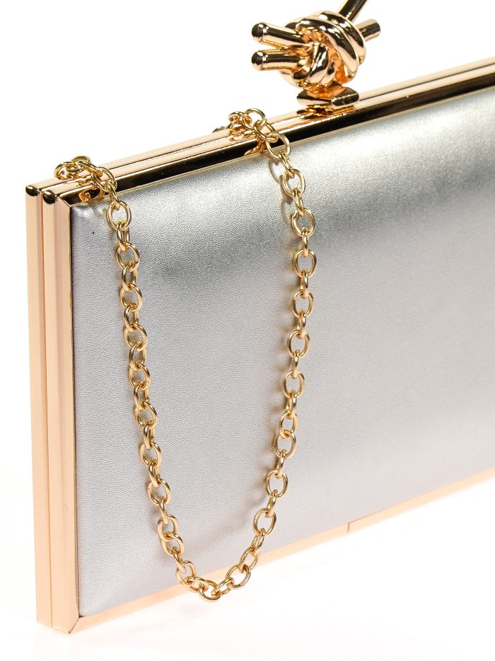 Clutch fiesta polipiel plata