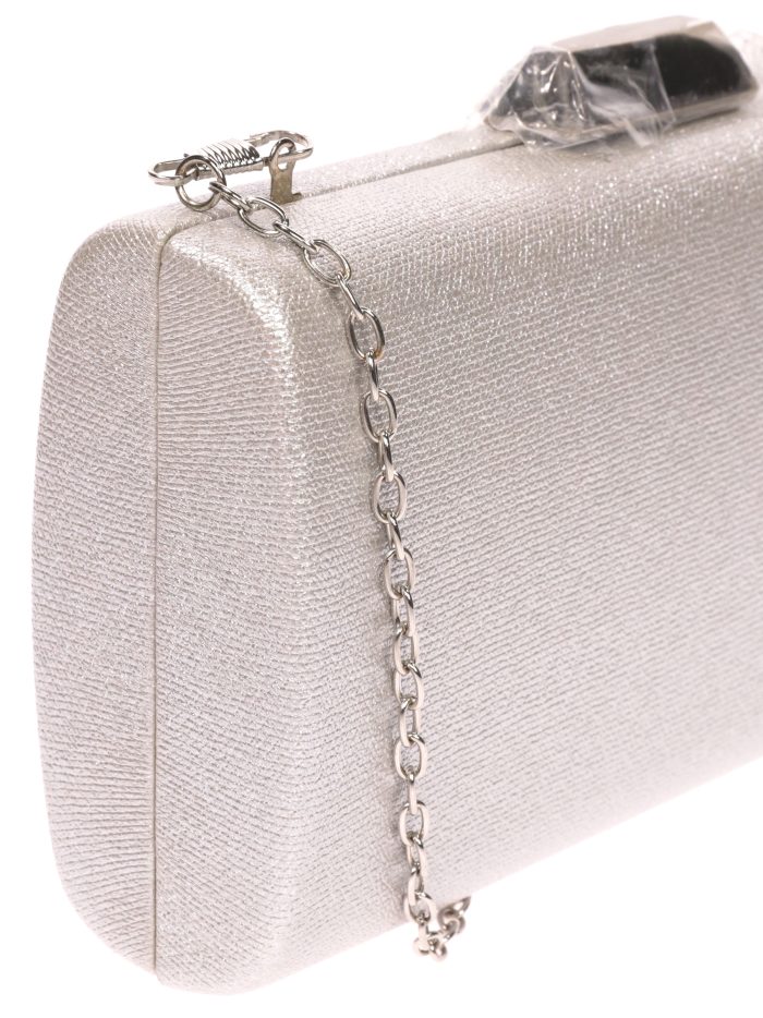 Clutch fiesta brillo plata