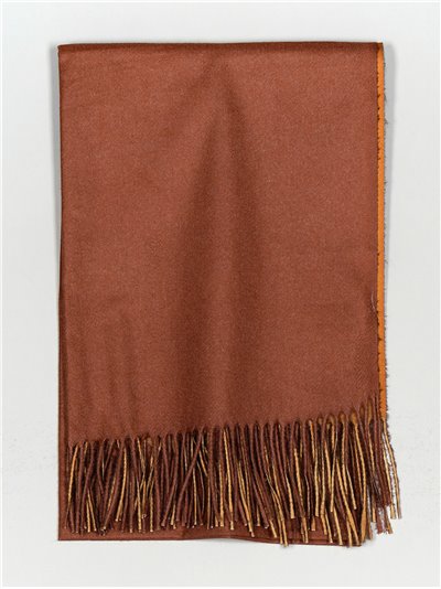 Contrast soft scarf marron