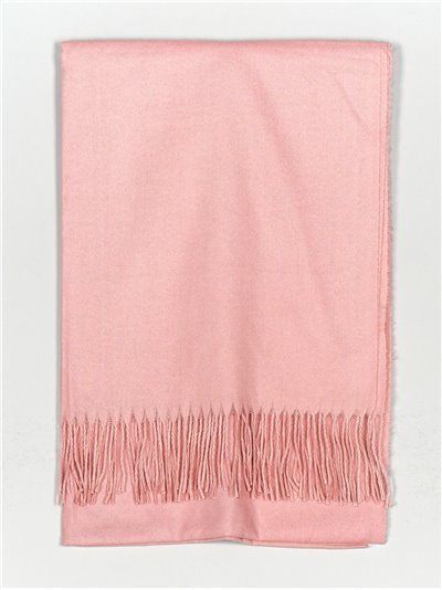 Soft-touch scarf with fringing rosa