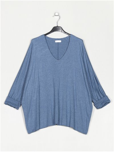 Plus size soft sweater azul-vaquero