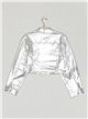Metallic thread cropped denim jacket plata (S-XXL)
