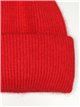 Turn-up knit beanie rojo
