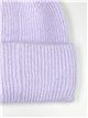 Turn-up knit beanie lila
