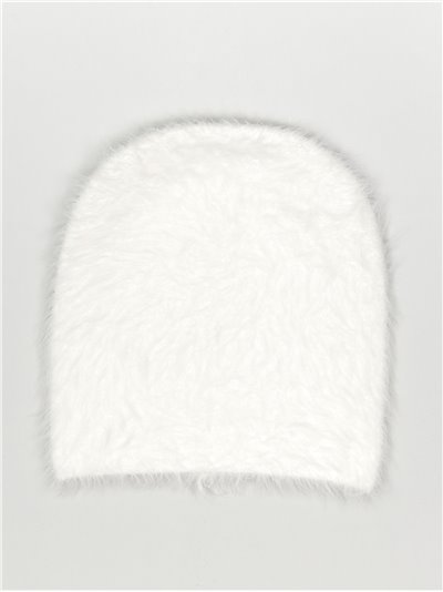 Soft knit beanie blanco