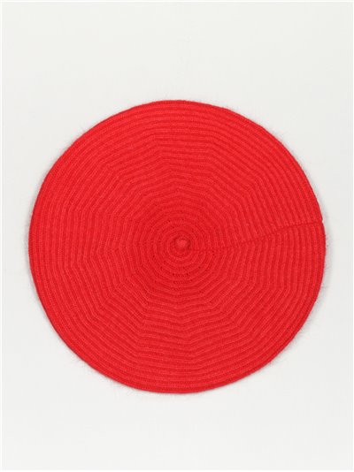 Textured beret rojo