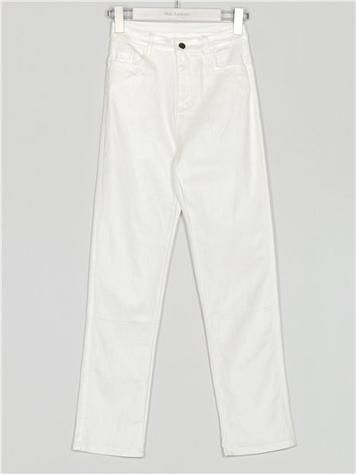 Jeans metalizado tiro alto blanco (S-XXL)
