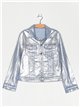 Metallic thread denim jacket plata (S-XXL)