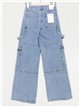 High waist straight cargo jeans azul (S-XL)