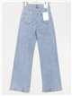 Jeans rectos estampado tiro alto azul (XS-XL)