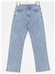 High waist jeans with rhinestone azul (S-XXL)