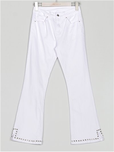 High waist studded flare jeans blanco (S-XXL)