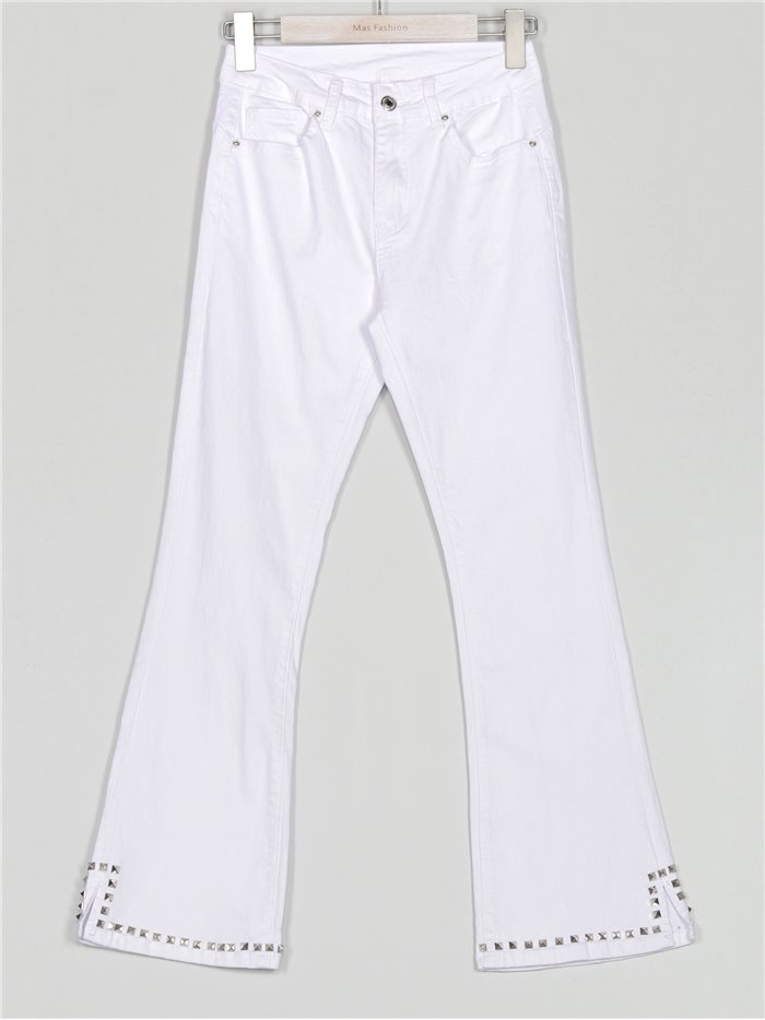 High waist studded flare jeans blanco (S-XXL)