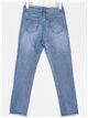 Jeans pedrería tiro alto azul (36-46)