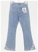 Jeans flare pedrería tiro alto azul (S-XXL)