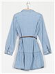 Belted denim dress azul (S-XXL)