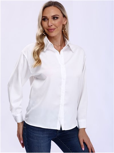 Satin shirt blanco (M-XXL)