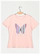 Camiseta mariposa bordada (M/L-XL/XXL)