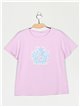 Camiseta flor strass (M/L-XL/XXL)