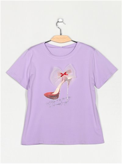 Printed t-shirt with bow (M/L-XL/XXL)