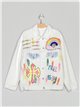 Rainbow sequinned denim jacket blanco (S-M-L)