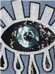 Cazadora denim amplia ojo lentejuelas azul (S-M-L)