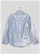 Metallic thread denim overshirt azul-plata (S-M-L)