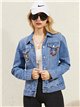 Denim jacket with rhinestone azul (40-50)