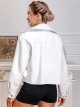 Faux leather biker jacket white (S-M-L)