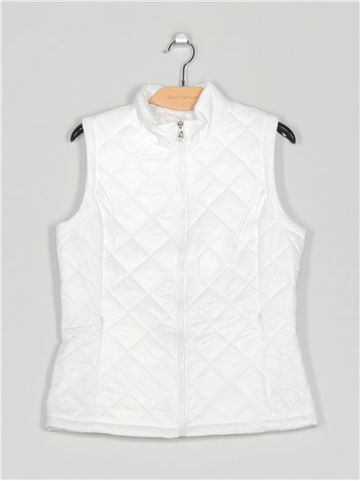 Ultra light waistcoat with a high collar white (M-XXL)