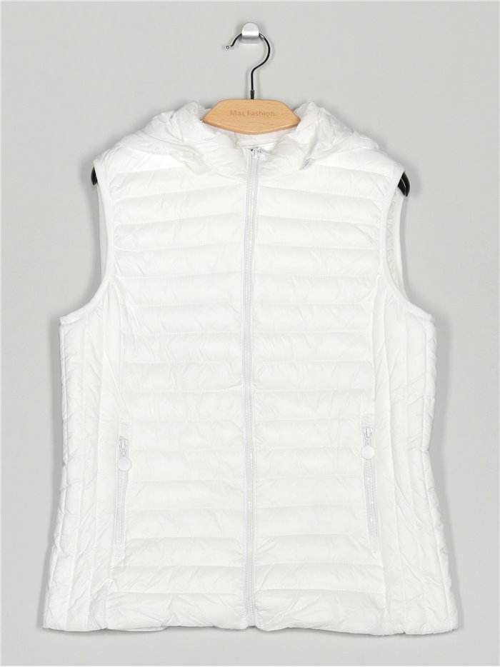 Ultra light waistcoat with hood white (42-50)