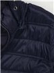 Quilted down puffer jacket with hood navy (42-46)