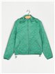 Quilted down puffer jacket with hood green (M-XXL)