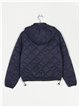 Quilted down puffer jacket with hood navy (M-XXL)