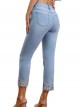 High waist jeans with rhinestone azul (S-XXL)
