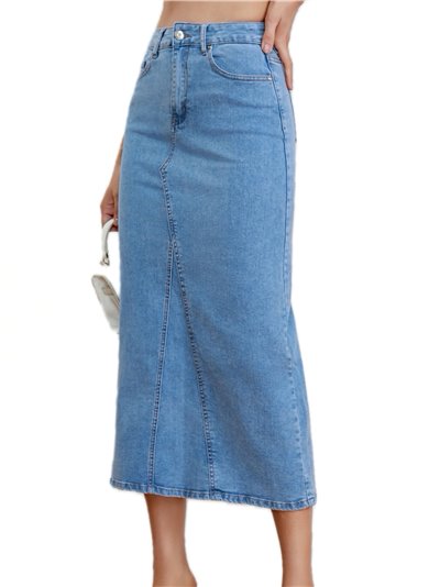 Denim maxi skirt azul (XS-XL)