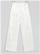 High waist straight jeans with patch blanco (S-XL)