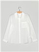 Die-cut embroidered shirt blanco (M-2XL)