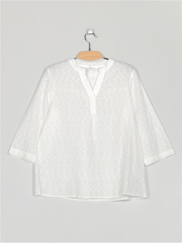 Camisa calada blanco (M-2XL)