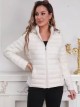 Quilted down puffer jacket with hood beige (42-46)