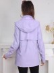 Faux leather parka with hood purple (M-XXL)
