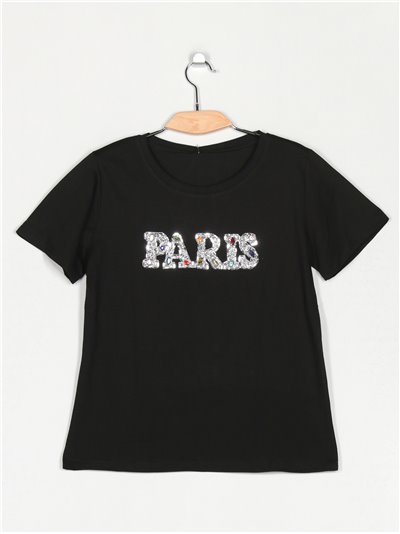 Paris t-shirt with rhinestone (M/L-XL/XXL)
