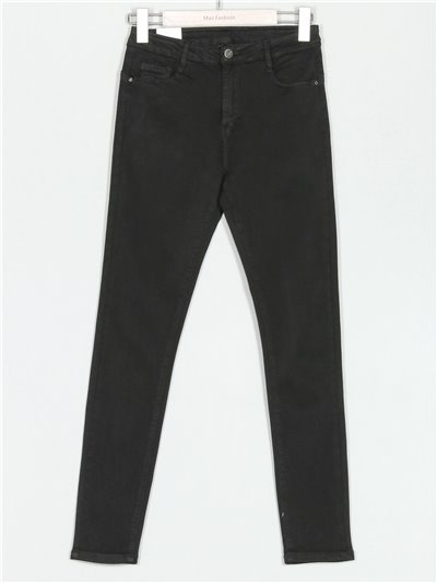 Jeans skinny tiro alto negro (S-XXL)