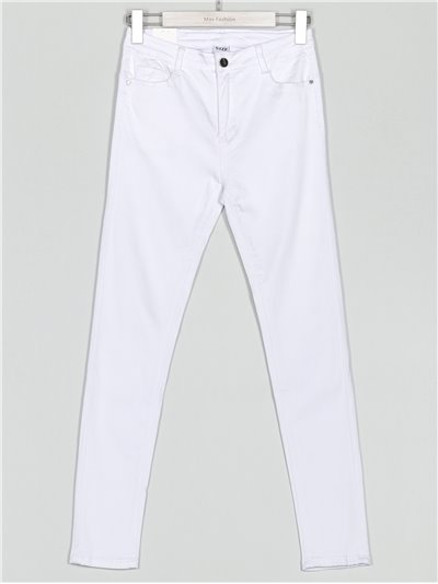 Jeans skinny tiro alto blanco (S-XXL)