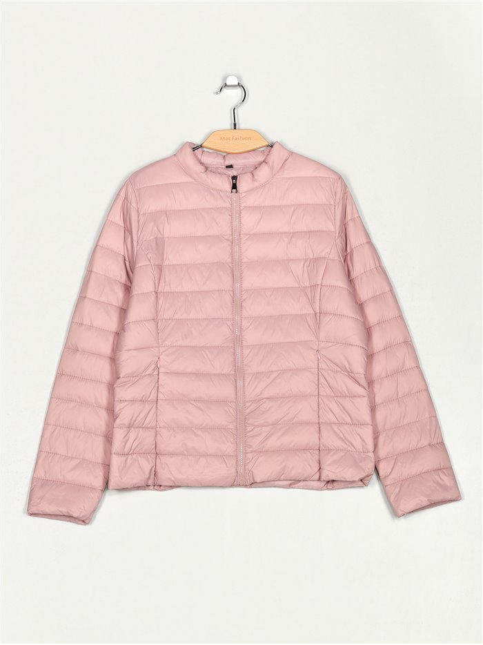 Ultra light quilted down puffer jacket pink (42-50)