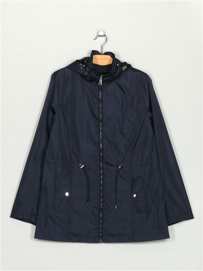 Parka water repellent with hood navy (42-50)
